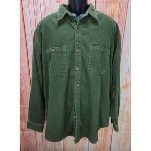 The Territory Ahead Mens XL Heavy Green Waffle Textured Cotton Shirt Button-Up